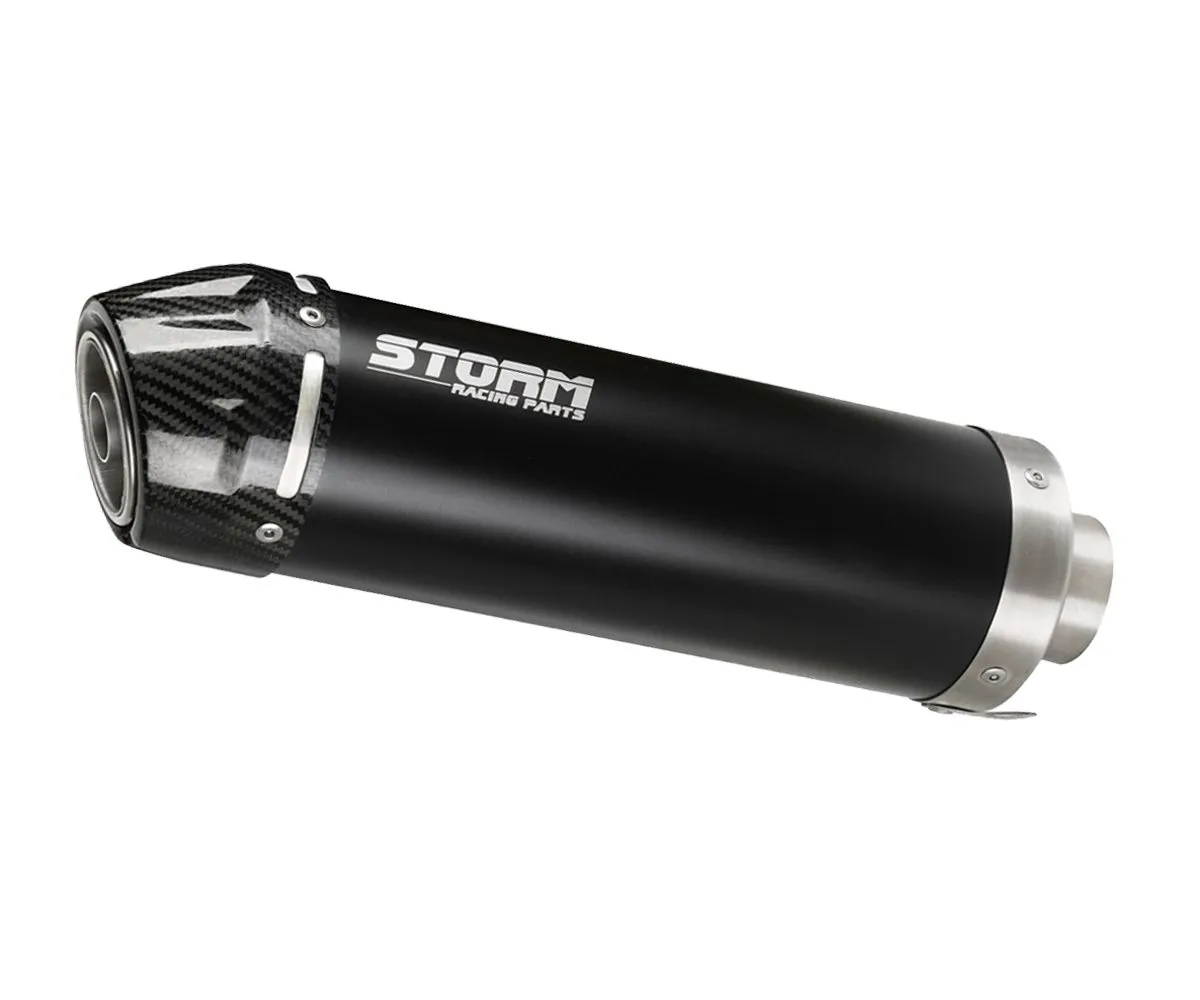 Coppia Di Terminali Di Scarico Storm Gp Nero Coppa In Carbonio Per Kawasaki Z1000 2003 > 2006-74.K.010.LXSBC-388573