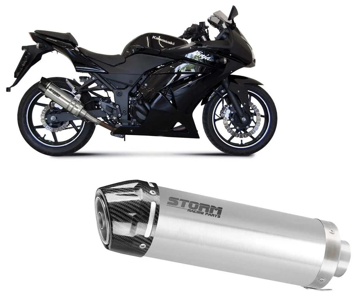 Terminale Di Scarico Storm Gp Inox Coppa In Carbonio Per Kawasaki Ninja 250r 2008 > 2013-74.K.024.LXSC-388559