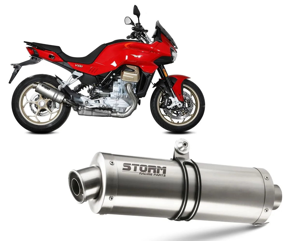 Terminale Di Scarico Oval Storm Acciaio Per Moto Guzzi V100 Mandello 2021 > 2024-74.M.015.LX1-329647
