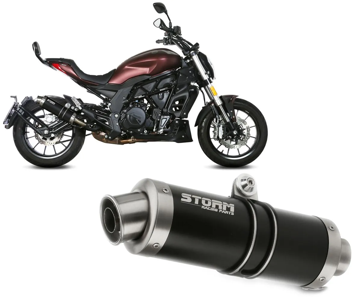 Terminale Di Scarico Storm Gp Nero Per Benelli 502c 2019 > 2024-74.E.005.LXSB-388542
