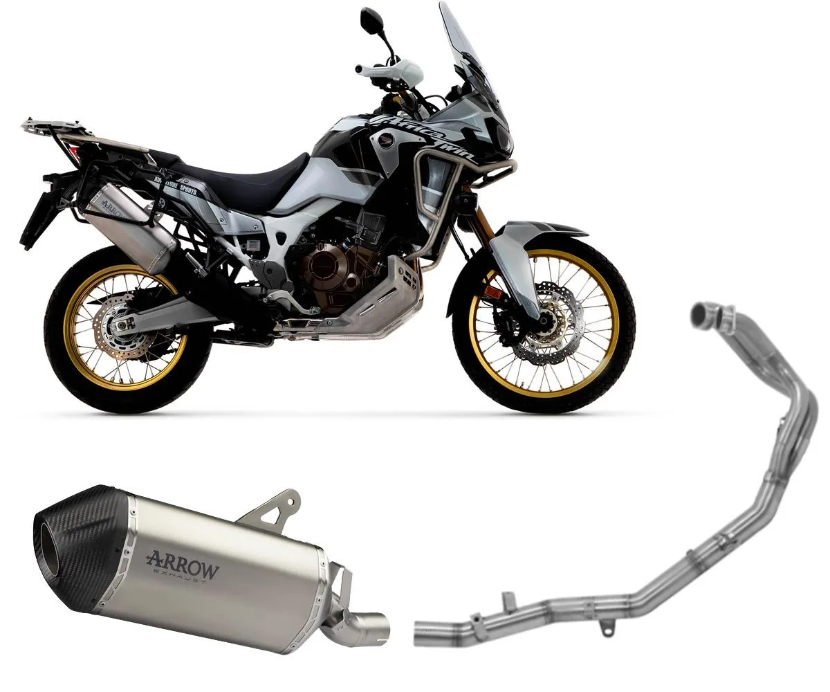 Terminale Scarico Arrow Sonora Titanio+collettori Inox Honda Africatwin Adv Sports 2018 > 2019-72003SK--72149PD-329824