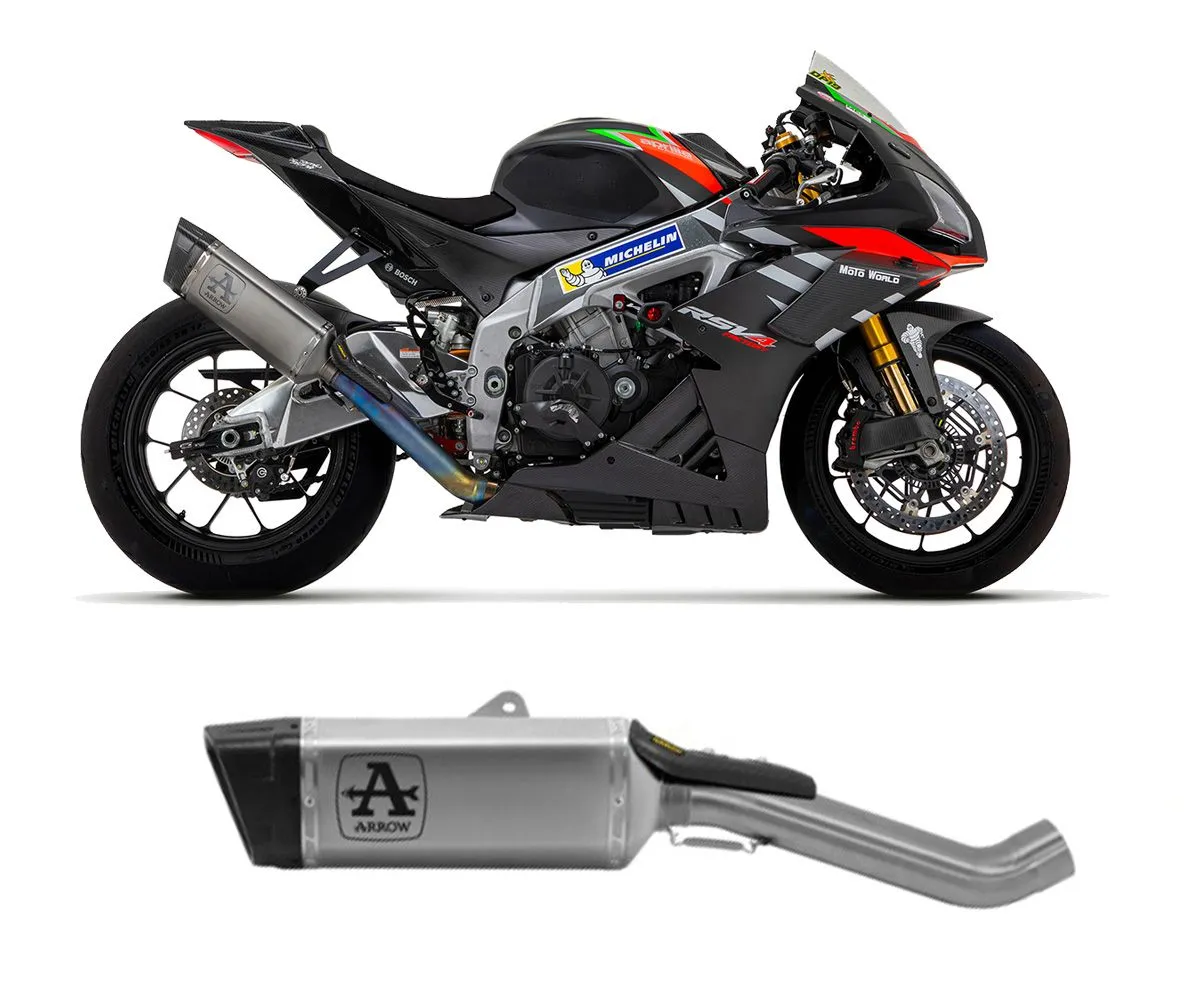 Terminale Scarico Arrow Pista Inox Link Pipe Titanio Aprilia Rsv 4 1100 Factory 2019 > 2020-71002PT-289548