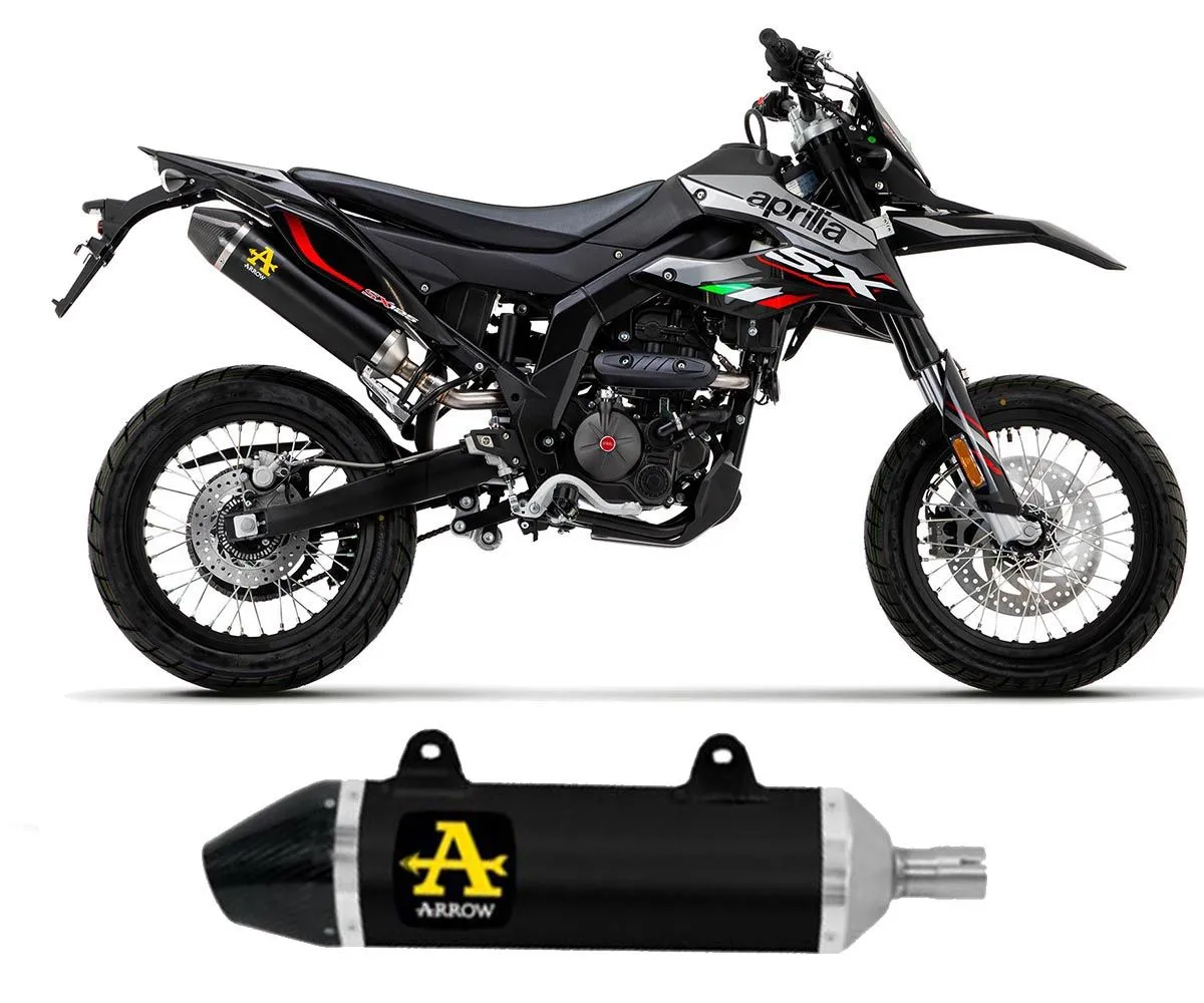 Terminale Scarico Arrow Thunder Carbon Endcap Alluminio Nero Aprilia Rx-sx 125 2021 > 2024-52510AKN-301804