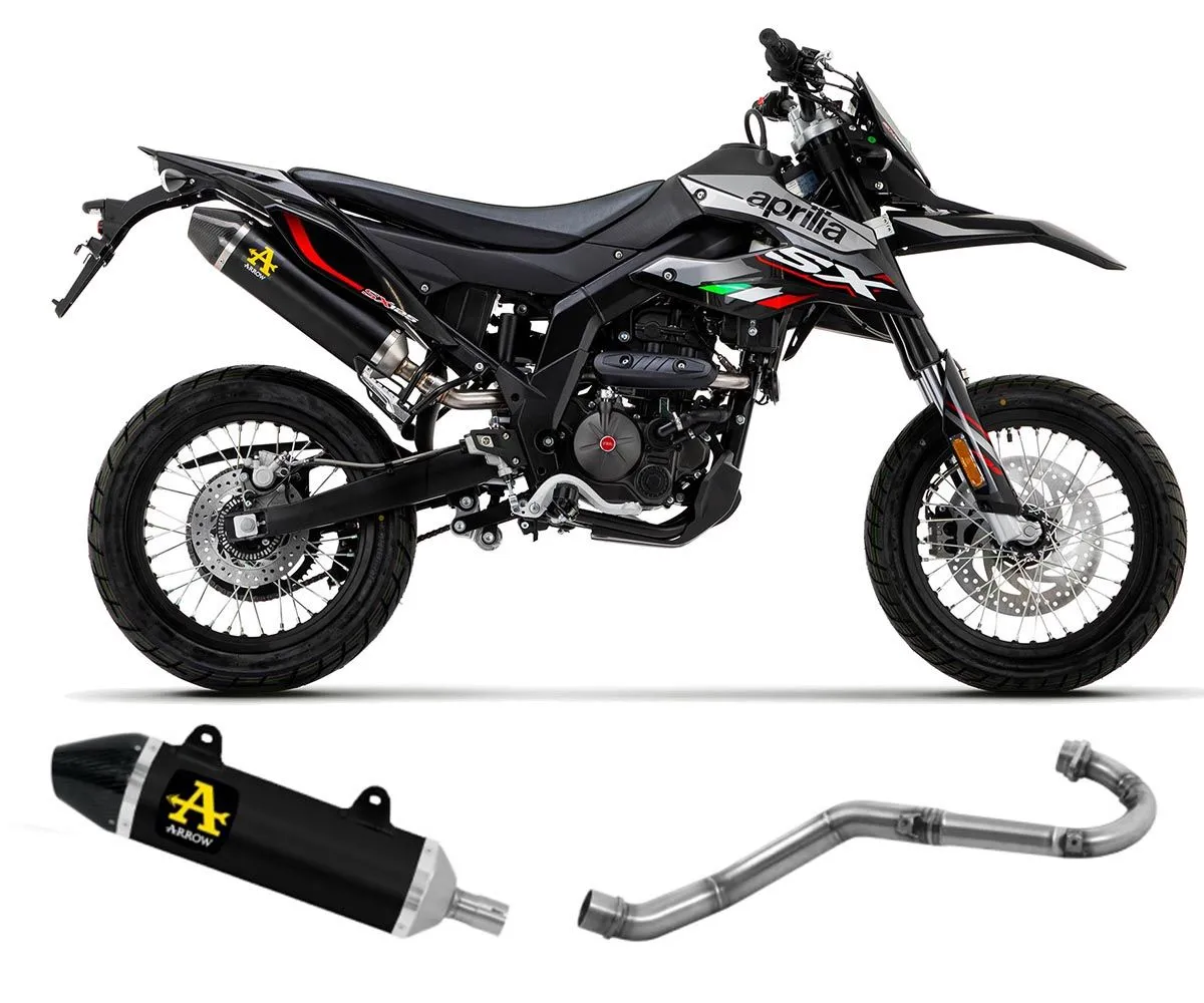 Scarico Completo Arrow Thunder Carbon Endcap Alluminio Nero Aprilia Rx-sx 125 2021 > 2024-52510AKN--52002PD-301801