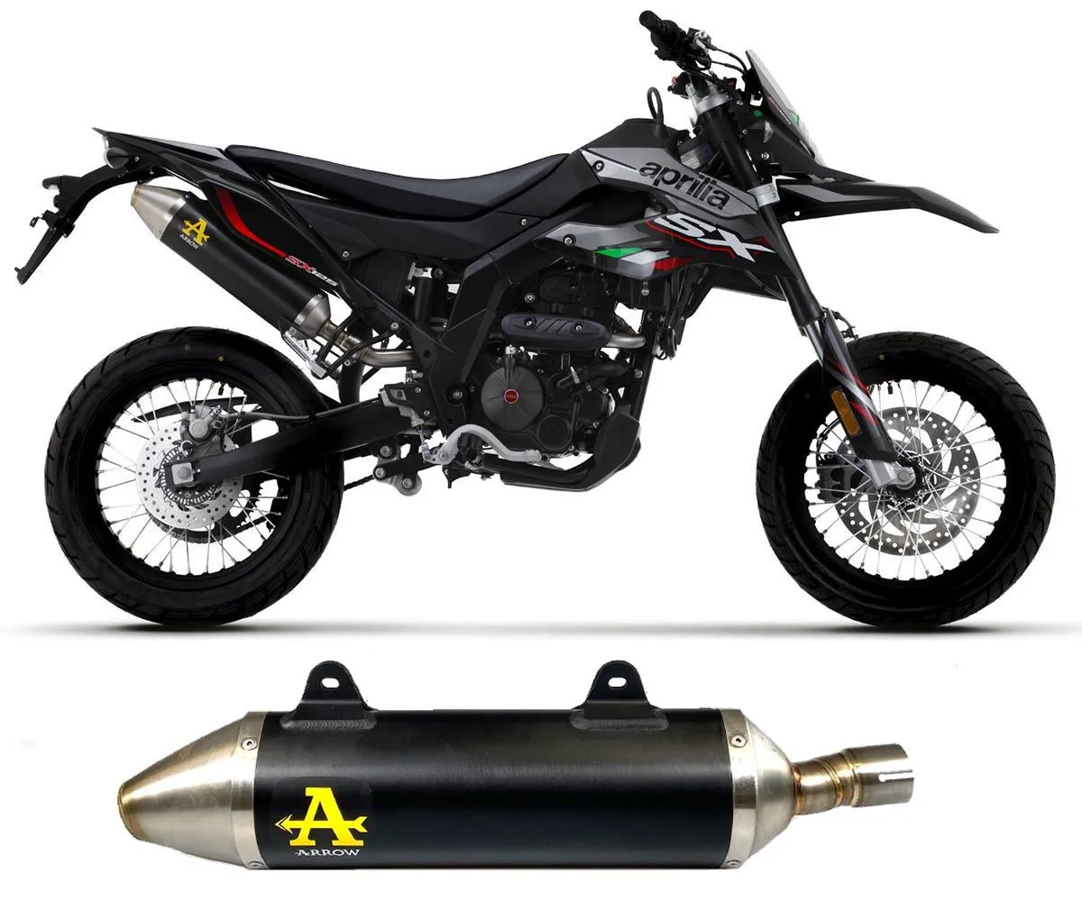 Terminale Scarico Arrow Thunder Steel Endcap Alluminio Nero Aprilia Rx-sx 125 2021 > 2024-52510AON-301806