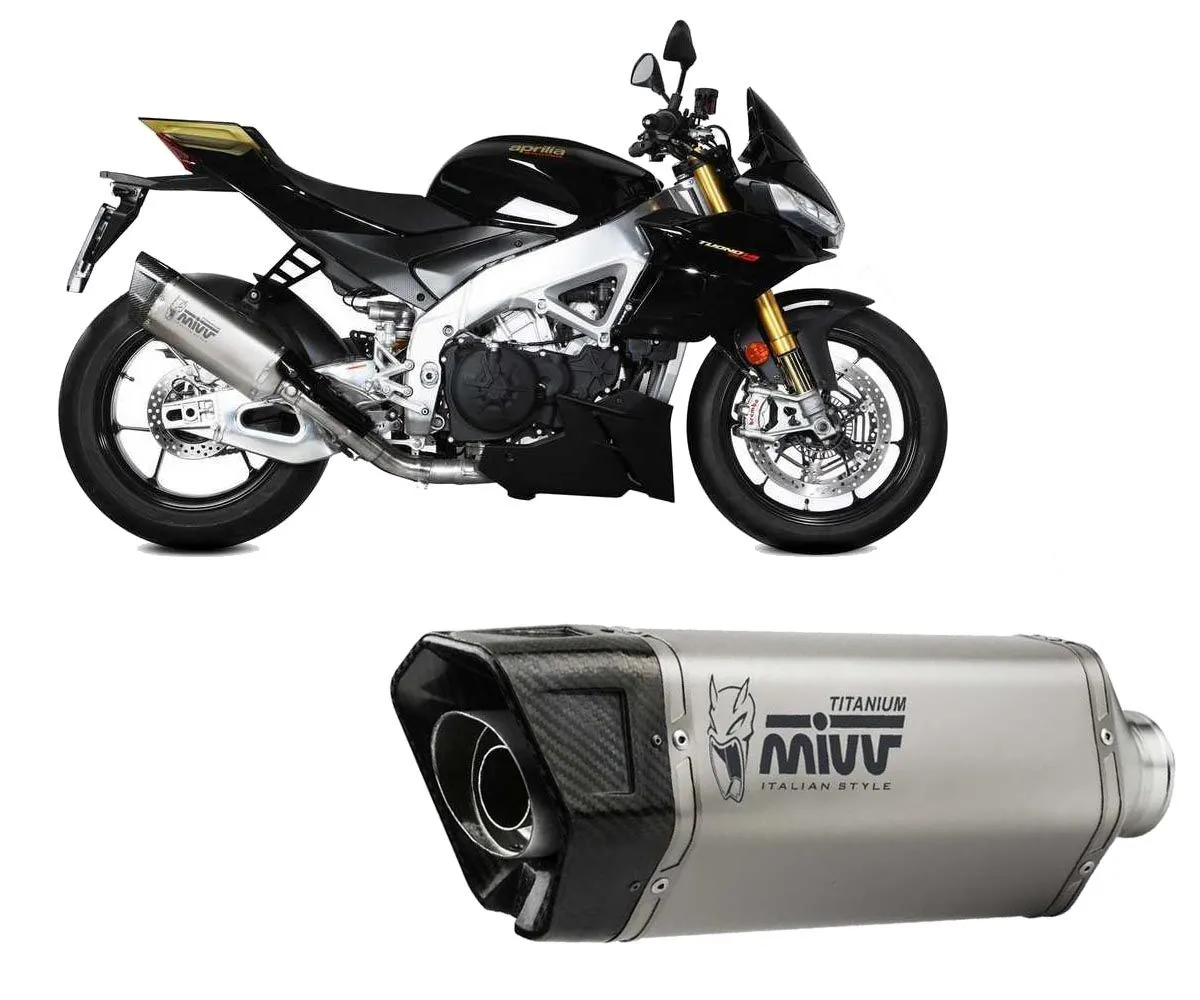 Terminale Di Scarico Omologato Mivv Sr-1 Titanio Per Aprilia Tuono V4 1100 2021 > 2024-A.015.LR1T-329843