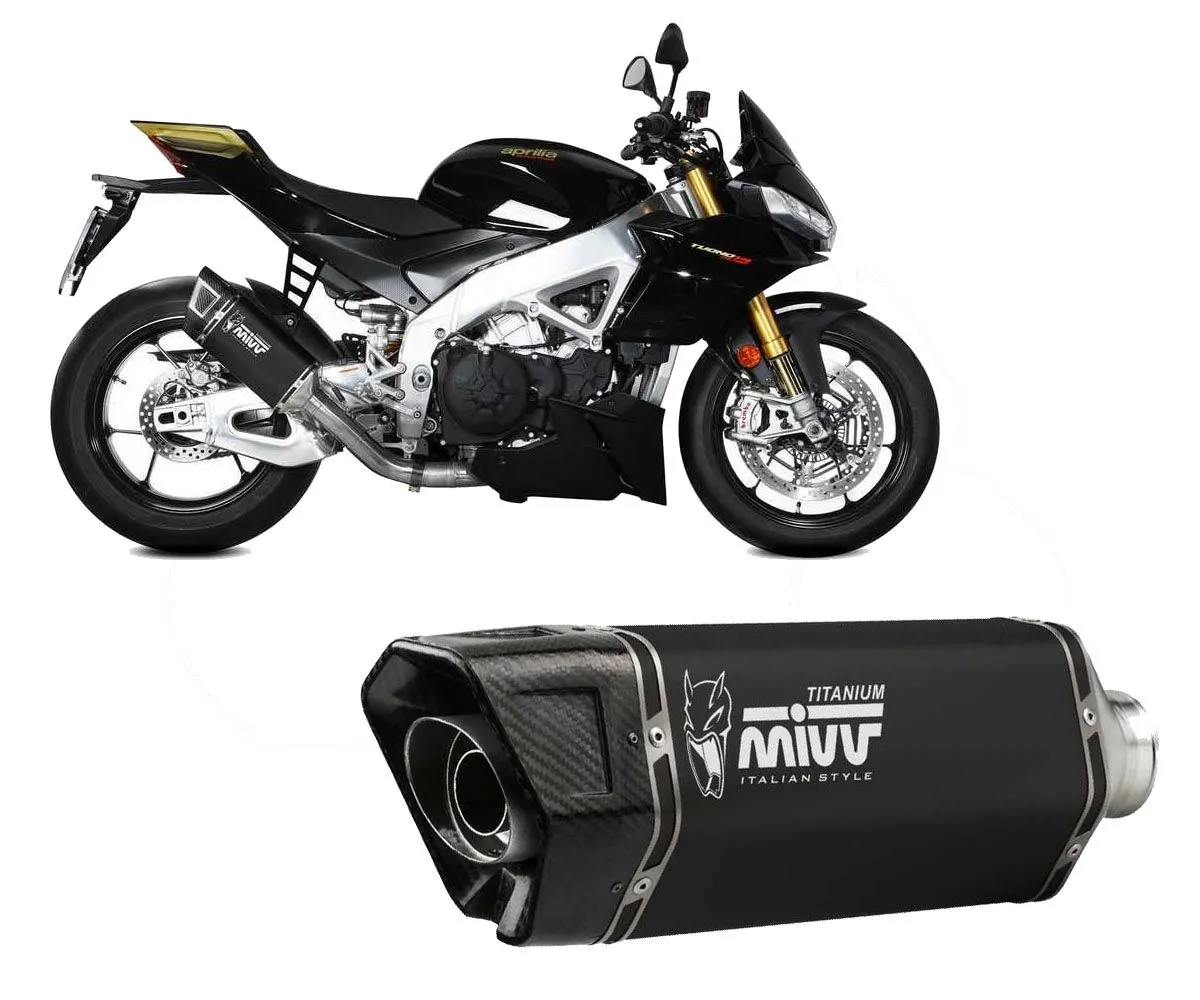 Terminale Di Scarico Mivv Sr-1 Titanio Nero Per Aprilia Tuono V4 1100 2021 > 2024-A.019.SR1TB-329846