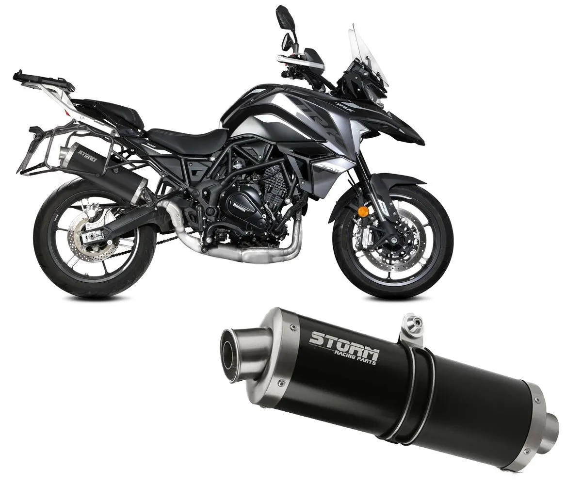 Scarico Storm By Mivv Oval Nero Acciaio Inox Per Benelli Trk 702 / X 2023 > 2024-74.E.012.LX2B-388086