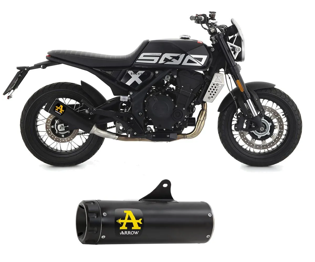 Terminale Scarico Arrow Rebel Rbn Acciaio Nero Brixton Crossfire 500 X 2021 > 2023-74508RBN-301792