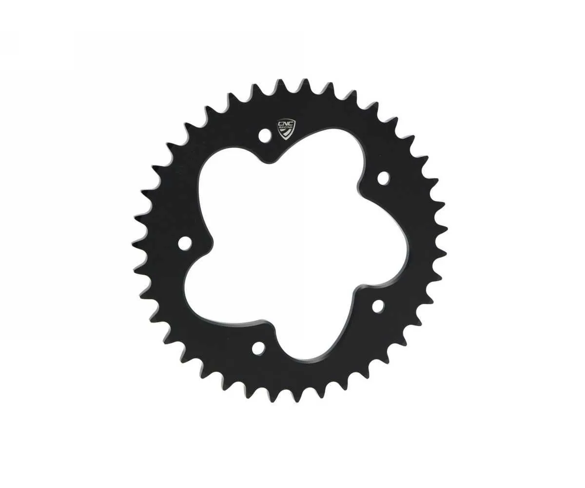 Corona Componibile Z39 P525 5 Fori Cnc Racing Nero Ducati Hypermotard 1100 Evo Sp 2010 > 2012-CN710B-381126