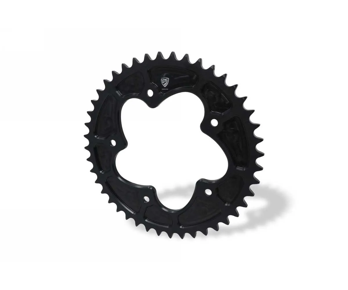 Corona Componibile Z44 P525 5 Fori Cnc Racing Nero Ducati Hypermotard 1100 2007 > 2009-CN716B-373568