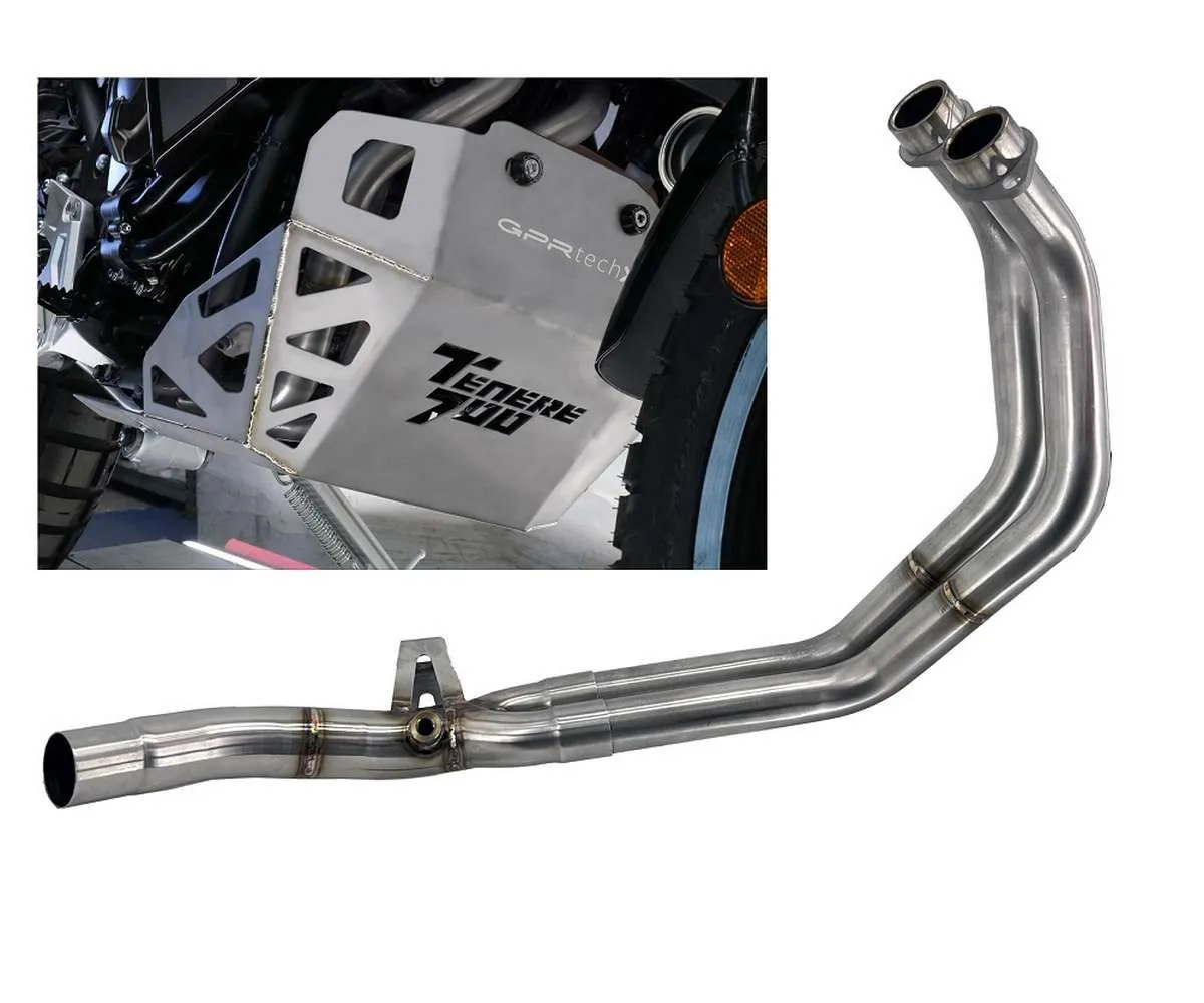 Collettore Gpr Decatalizzatore + Paracoppa Titanio Racing Inox 304 Satinato Per Yamaha Tenere 700 2019 > 2020-CO.Y.208.DECPAR-387776