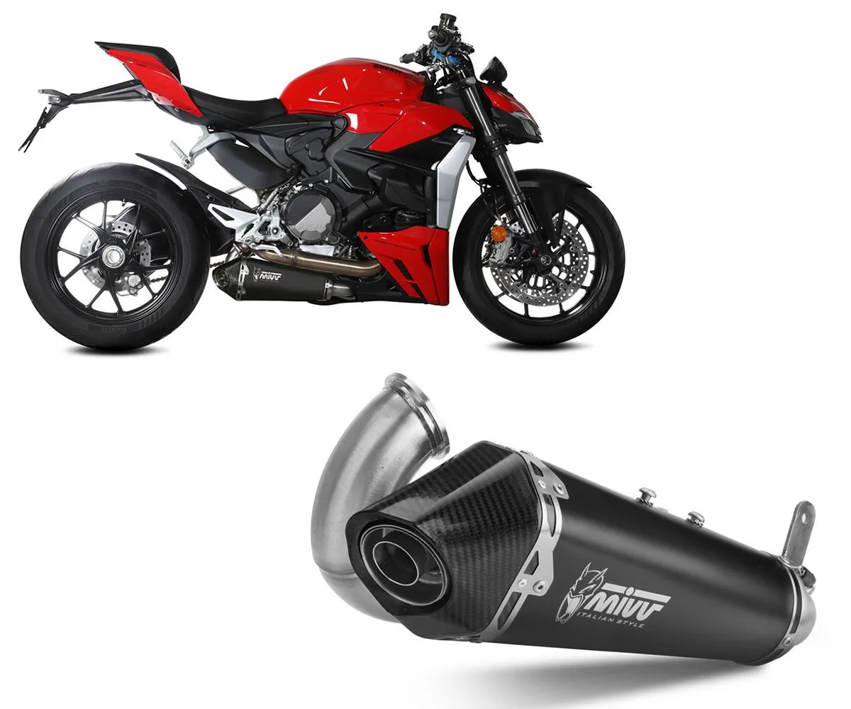 Terminale Di Scarico Slip-on Mivv Delta Race Black Inox Per Ducati Streetfighter V2 2022 > 2024-D.046.LDRB-290054