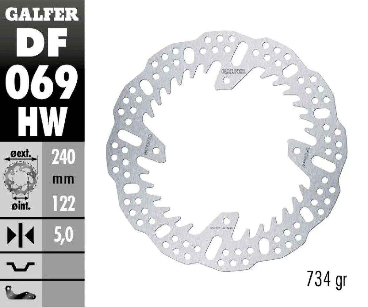 Galfer Disco Freno Posteriore Shark Fixed 240x5mm Honda Cr 125 R 2005 > 2007-DF069HW-392014