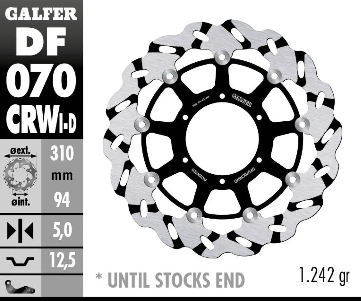 Galfer Disco Freno Anteriore Wave Floating Grooved Left (c. Alu.) 310x5 Honda Cb 1000 R Abs 2008 > 2017-DF070CRWI-392034