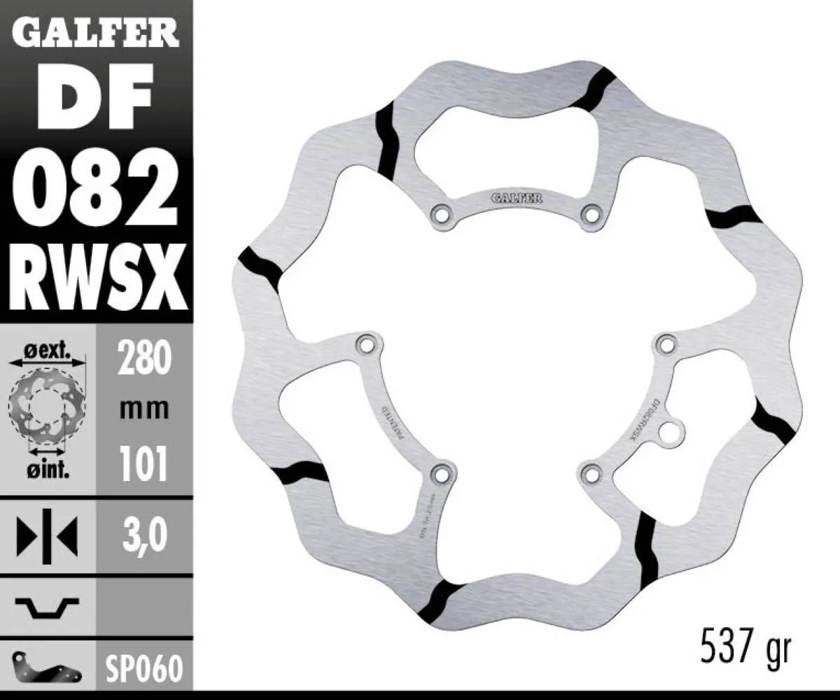 Galfer Disco Freno Anteriore Wave Fixed Grooved Oversize 280x3mm Honda Crf 250 R 2015 > 2018-DF082RWSX-392072