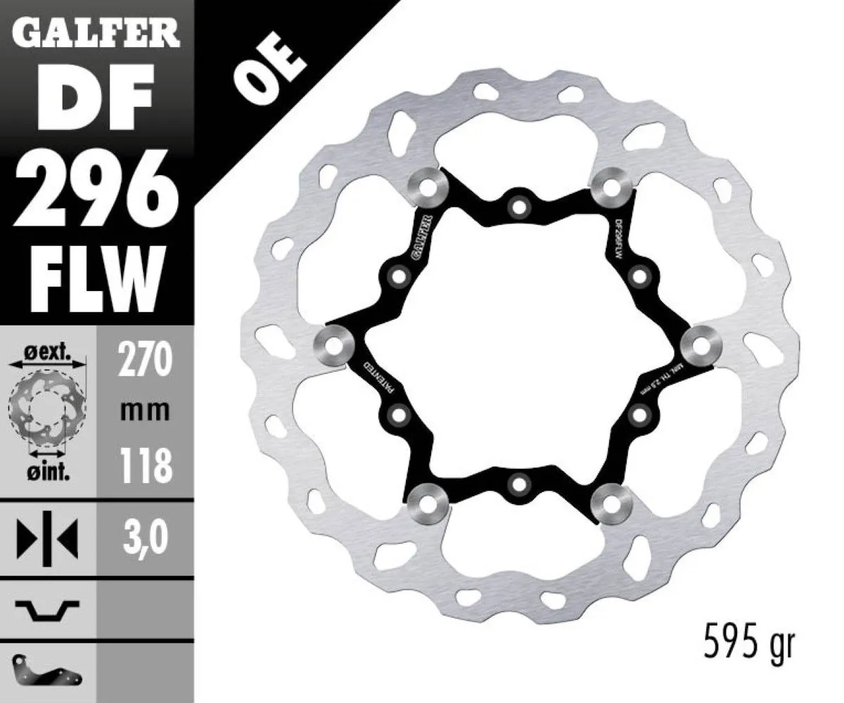 Galfer Disco Freno Anteriore Wave Floating (c. Steel) 270x3mm Yamaha Wr 250 F 4t 2017-DF296FLW-392288