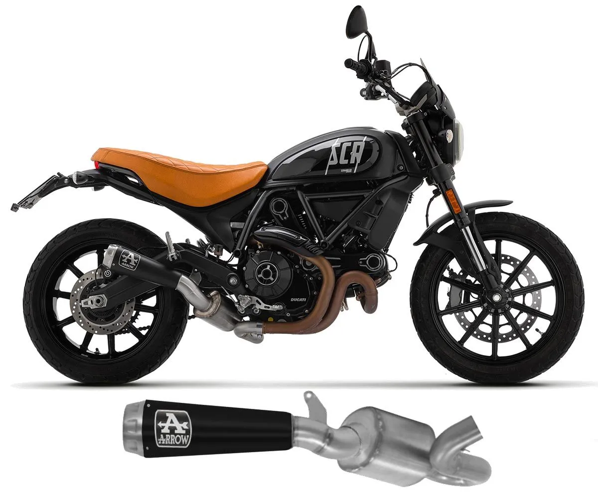 Terminale Scarico + Tubo Nokat Arrow Pro-race Nichrom Nero Ducati Scrambler 800 2021 > 2024-71223PRN-301797