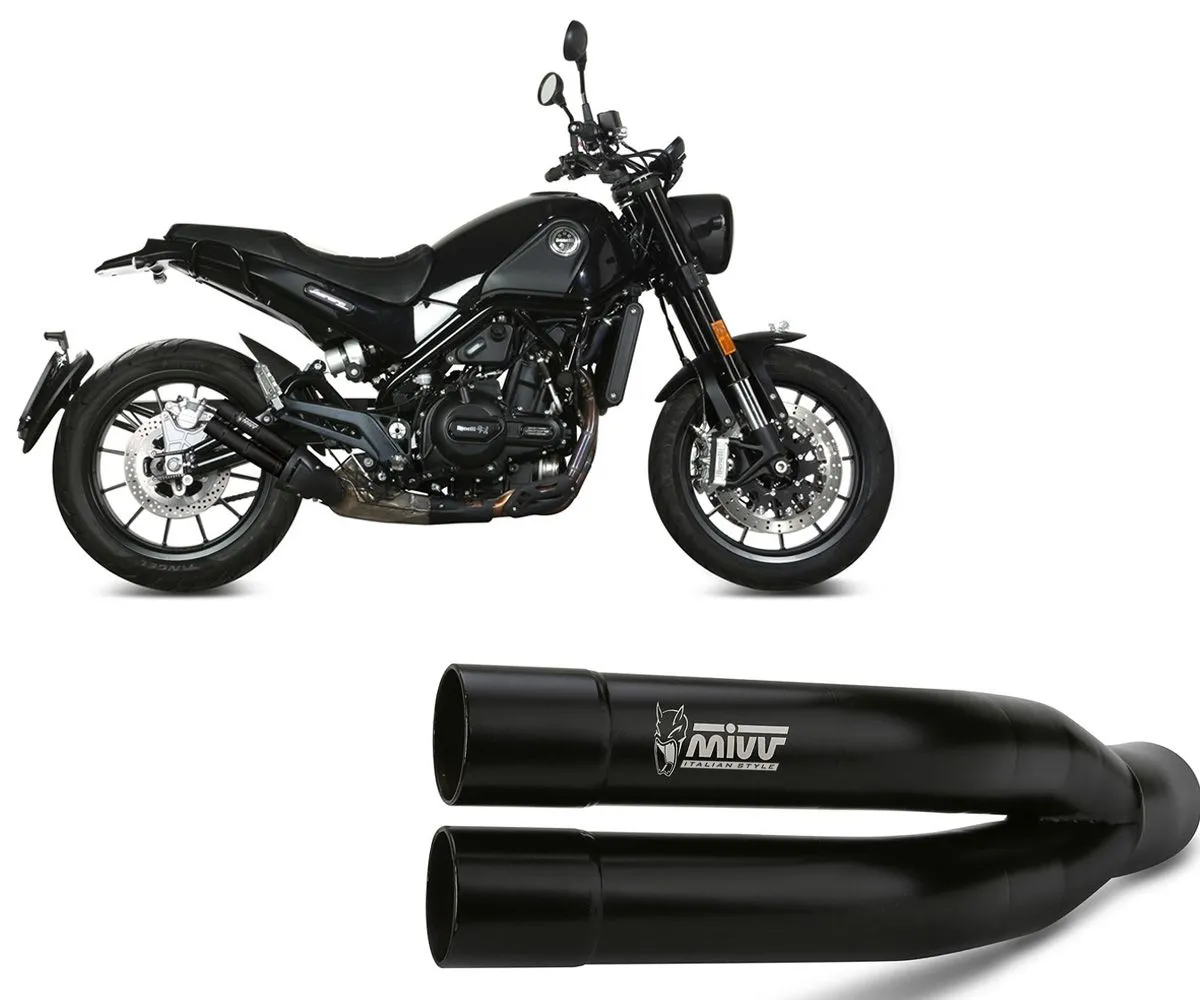 Terminale Di Scarico Mivv Double Gun Nero Per Benelli Leoncino 500 2017 > 2024-E.002.LDGB-290235