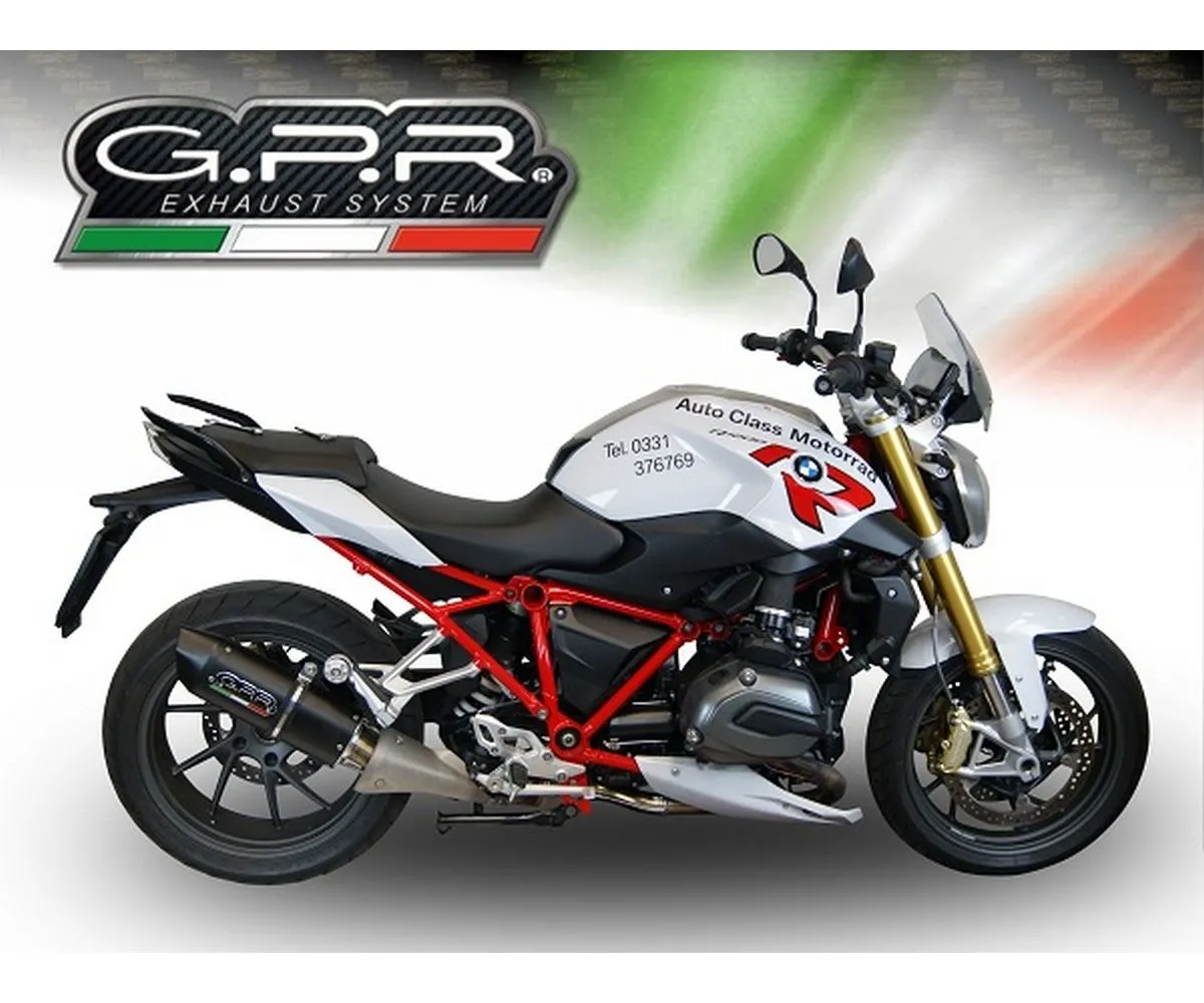 Terminale Di Scarico Gpr Furore Evo4 Poppy Omologato Nero Opaco Per Bmw R 1200 R-lc 2017 > 2018-E4.BMW.96.FP4-290861