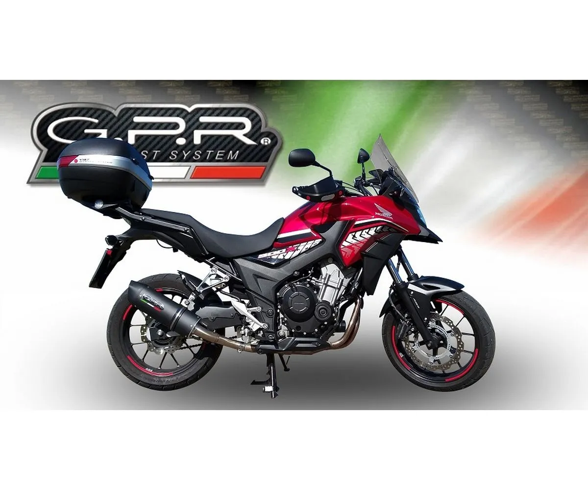 Terminale Di Scarico Gpr Furore Evo4 Poppy Omologato Nero Opaco Per Honda Cb 500 X 2016 > 2018-E4.H.244.FP4-291188
