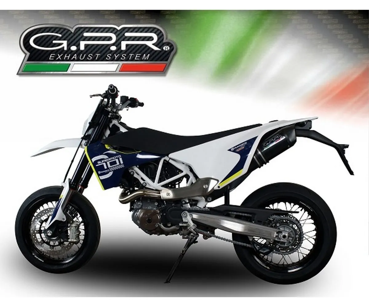 Terminale Di Scarico Gpr Furore Evo4 Poppy Catalizzato Nero Opaco Per Husqvarna Enduro 701 2017 > 2020-E4.HU.46.CAT.FP4-291433