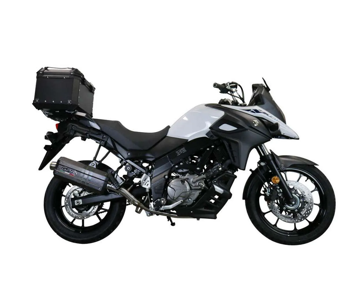 Scarico Semi-completo Gpr Dune Poppy Omologato Bianco Lucido Per Suzuki V-strom Dl650 2017 > 2020-E4.S.200.CAT.DNPO-387652