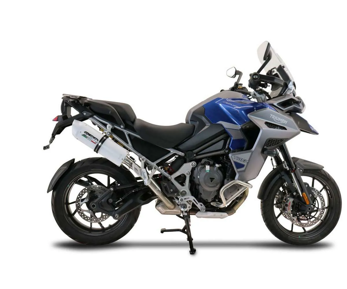 Terminale Di Scarico Gpr Albus Evo4 Omologato Bianco Lucido Per Triumph Tiger 1200 Gt - Rally 2022 > 2024-E4.T.100.ALBE4-387689