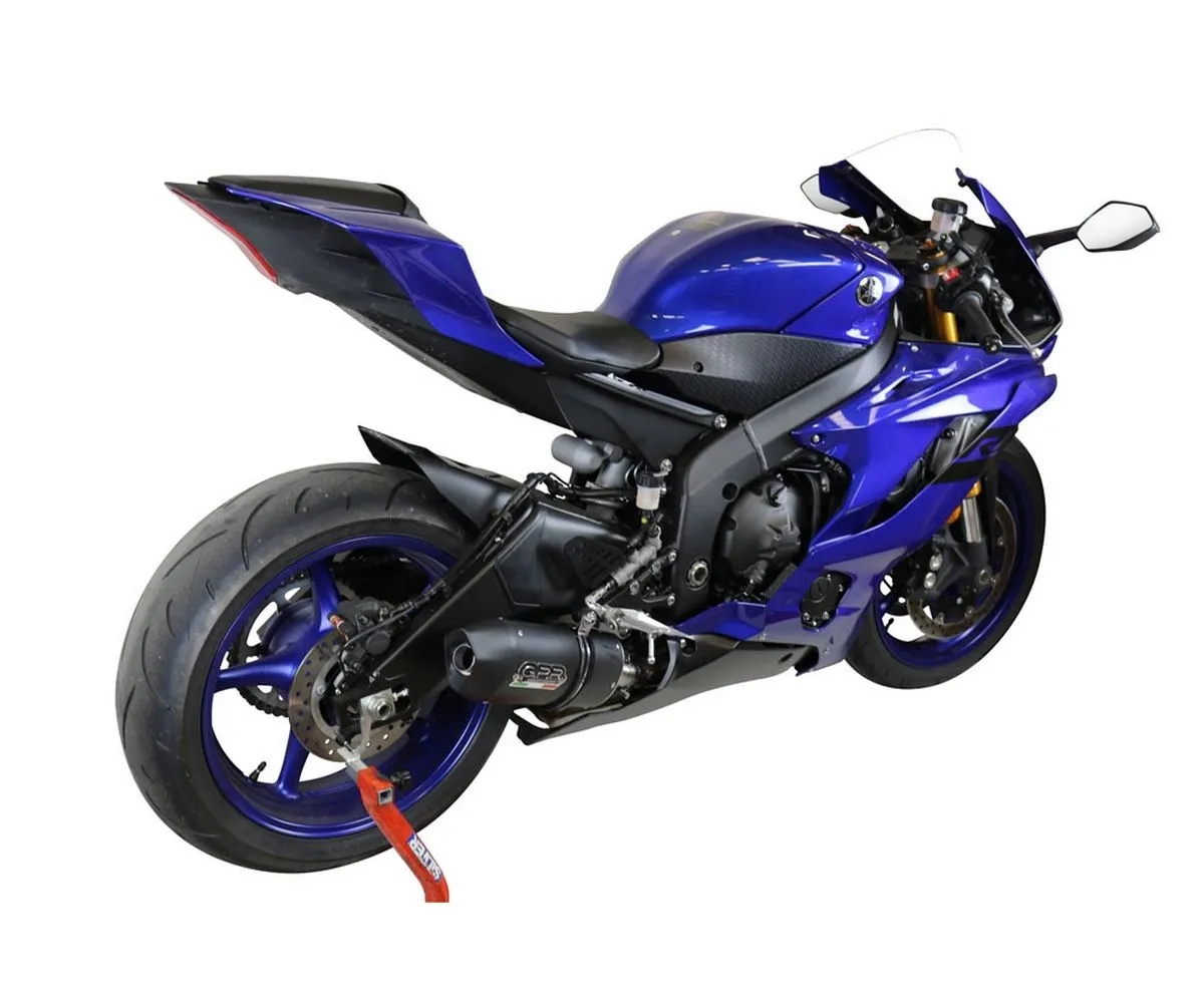 Terminale Di Scarico Gpr Furore Evo4 Poppy Omologato Nero Opaco Per Yamaha Yzf R6 2017 > 2020-E4.Y.197.FP4-292389