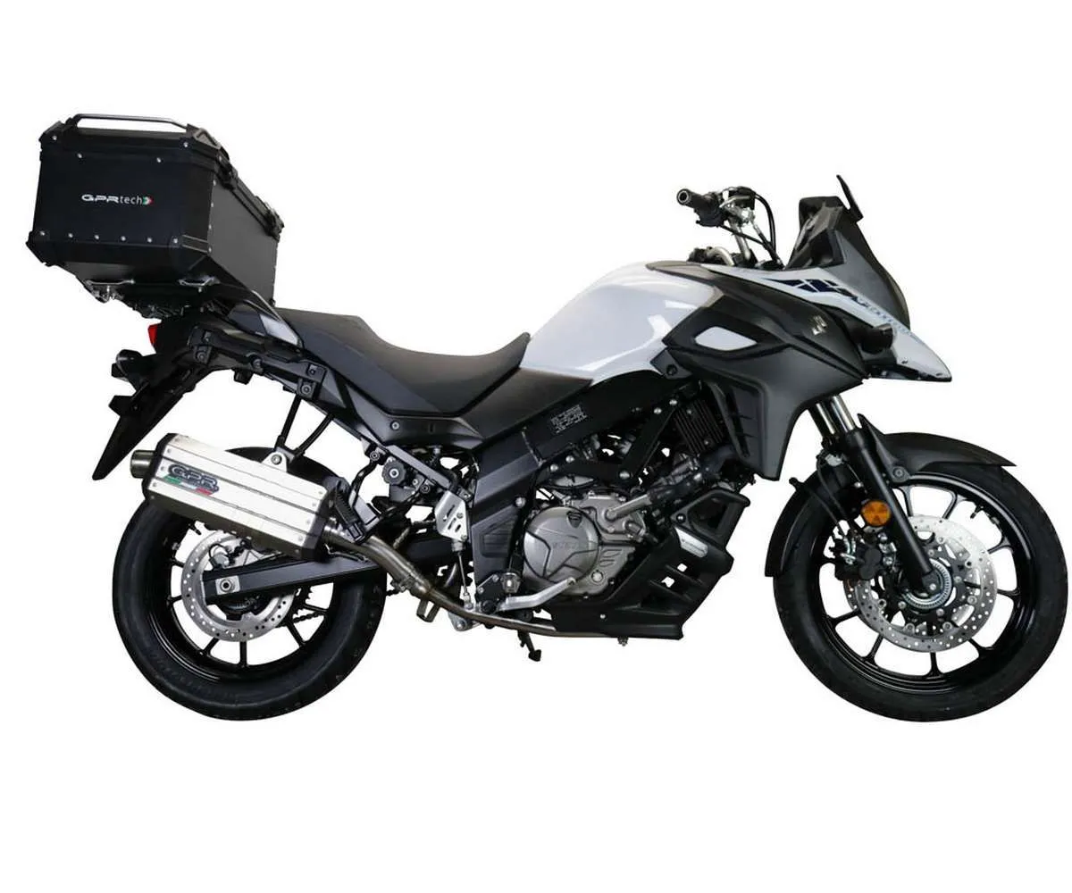 Scarico Semi-completo Gpr Dune Poppy Omologato Bianco Lucido Per Suzuki V-strom Dl650 2021 > 2023-E5.S.201.CAT.DNPO-387654