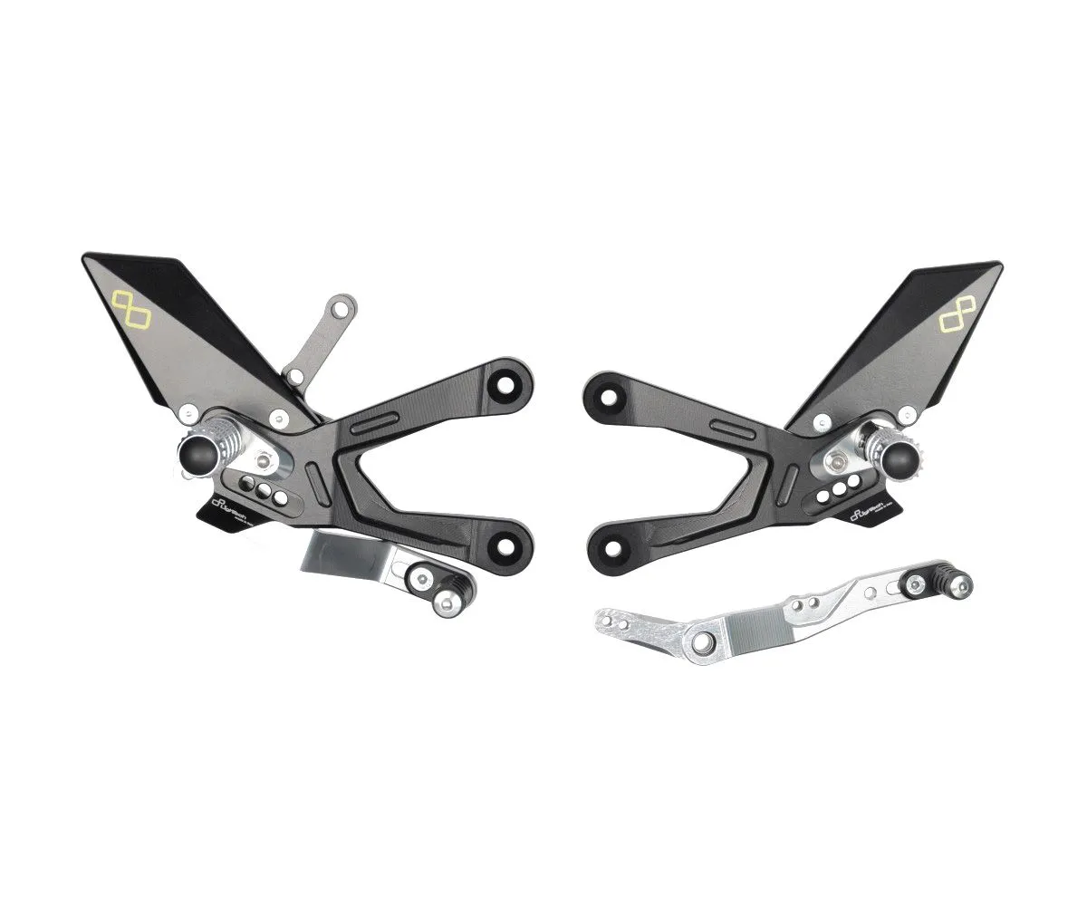 Pedane Regolabili Con Poggia Piedi Snodati Lightech Per Honda Cbr 1000 Rr/r 2020 > 2023-FTRHO011W-384572
