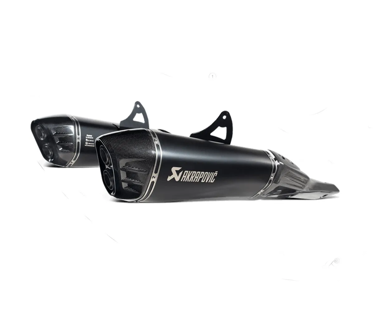 Coppia Terminali Di Scarico Omologati Neri In Titanio Akrapovic Per Suzuki Gsx-r 1300 Hayabusa 2021 > 2023-S-S13SO4-HRAATBL-248030