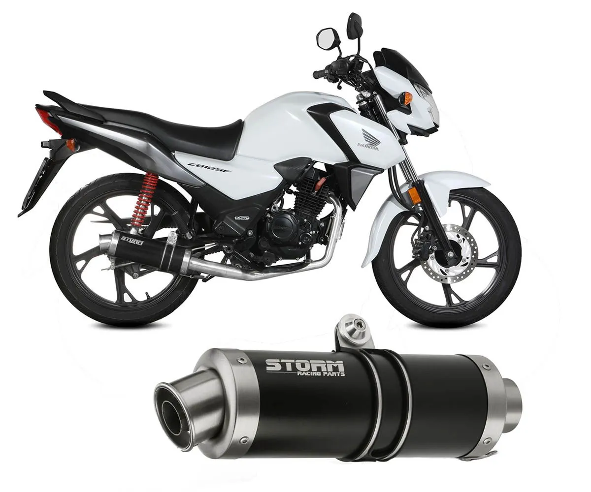 Scarico Storm By Mivv Gp Nero Acciaio Inox Per Honda Cb 125 F 2023 > 2024-74.H.088.LXSB-388090