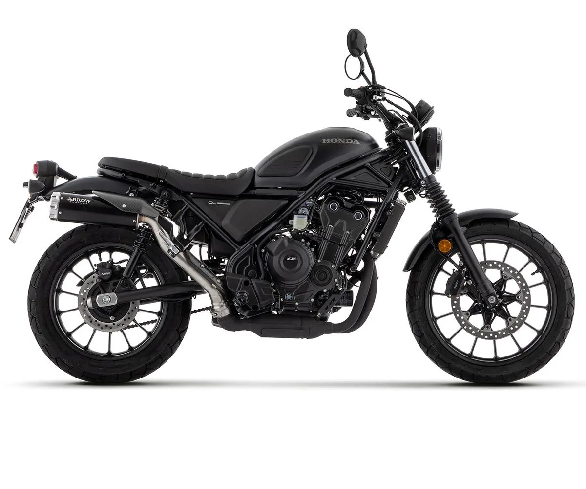 Terminale Di Scarico Arrow Omologato Rebel Inox Nero Fondello Alluminio Honda Cl 500 2023-74513RBA-382911