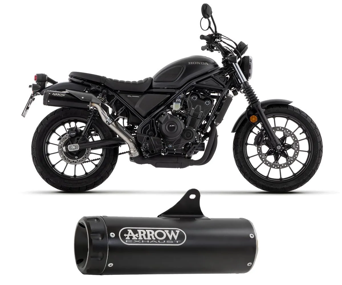 Terminale Di Scarico Arrow Omologato Rebel Inox Nero Fondello Alluminio Dark Honda Cl 500 2023-74513RBN-382912