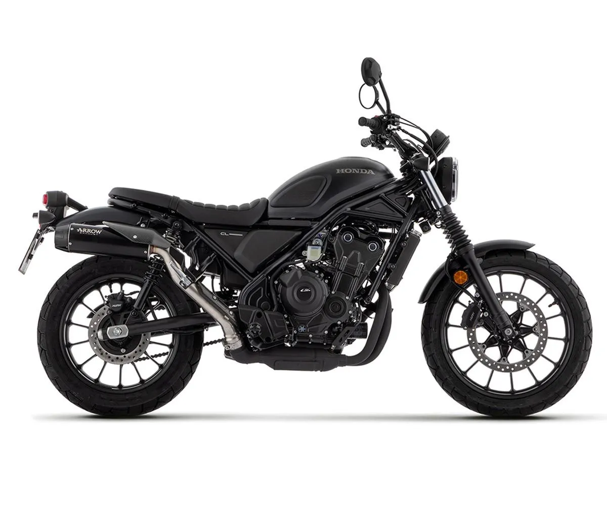 Terminale Di Scarico Arrow Omologato Rebel Inox Nero Fondello Carbonio Honda Cl 500 2023-74513RB-382908