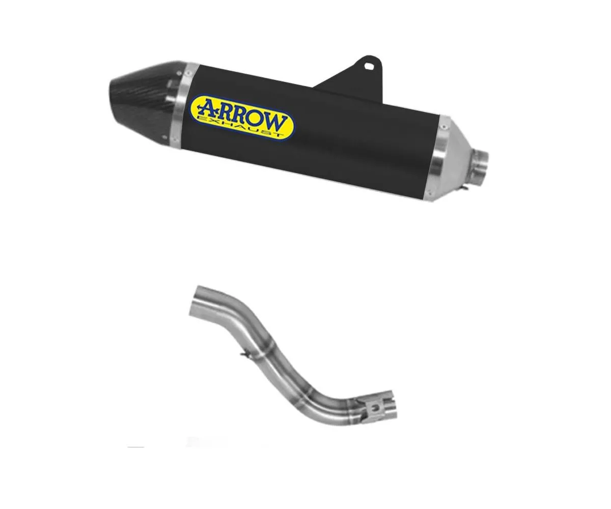 Terminale Scarico + Tubo Nokat Arrow Thunder Akn Alluminio Nero Honda Crf 300 L 2021 > 2023-72528AKN--72178PD-301827