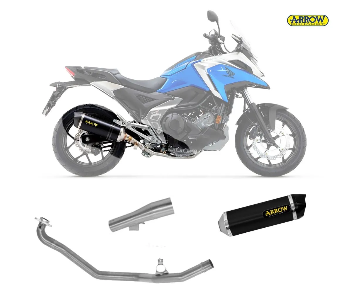 Scarico Completo Arrow Race-tech Alluminio Nero Honda Nc 750 X 2021 > 2024-71933AKN--71463MI--71464MI-248055
