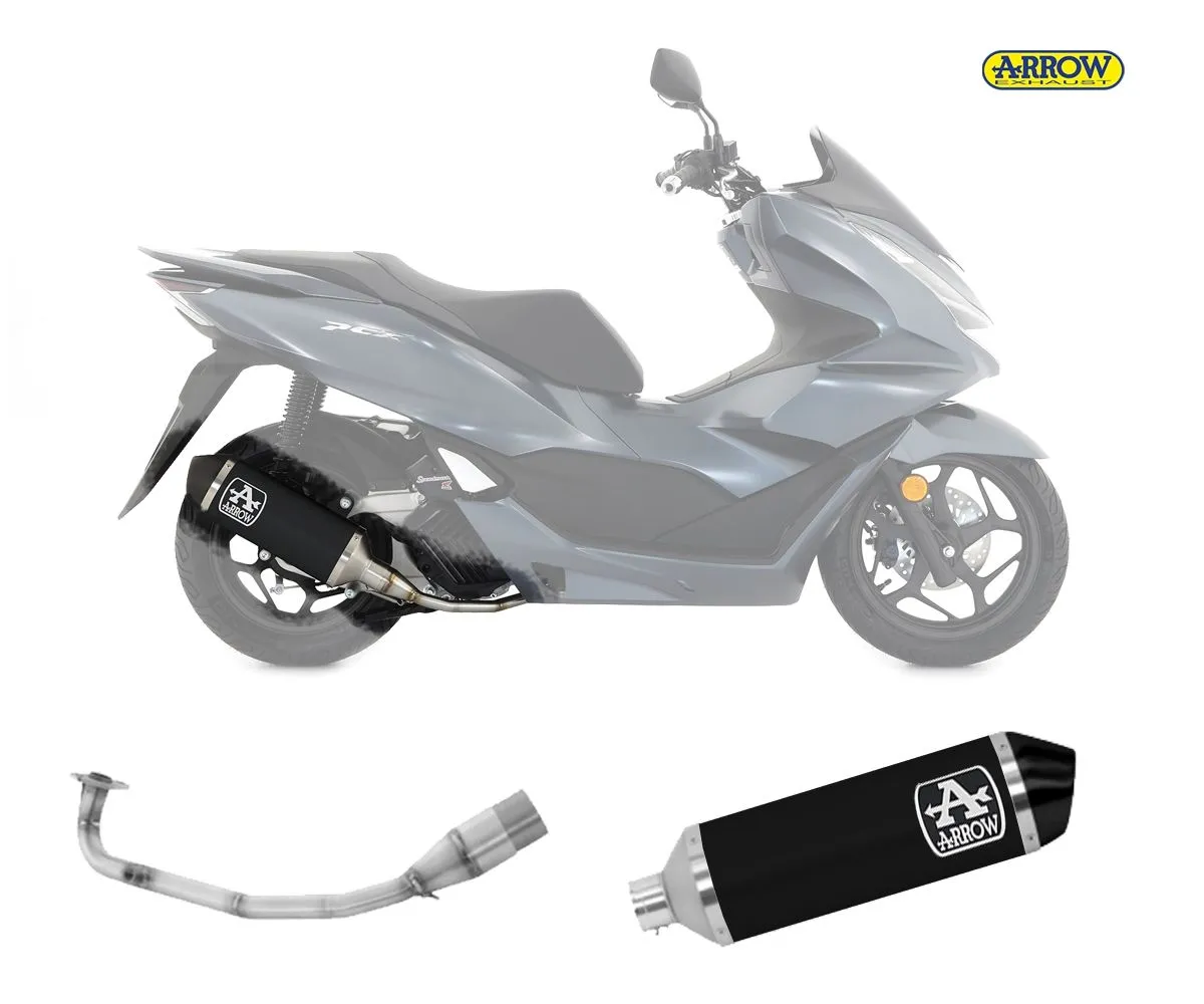 Scarico Completo Kat Arrow Urban Black Steel Cap Alluminio Nero Honda Pcx 125 2021 > 2023-53540ANN--53089KZ-242045