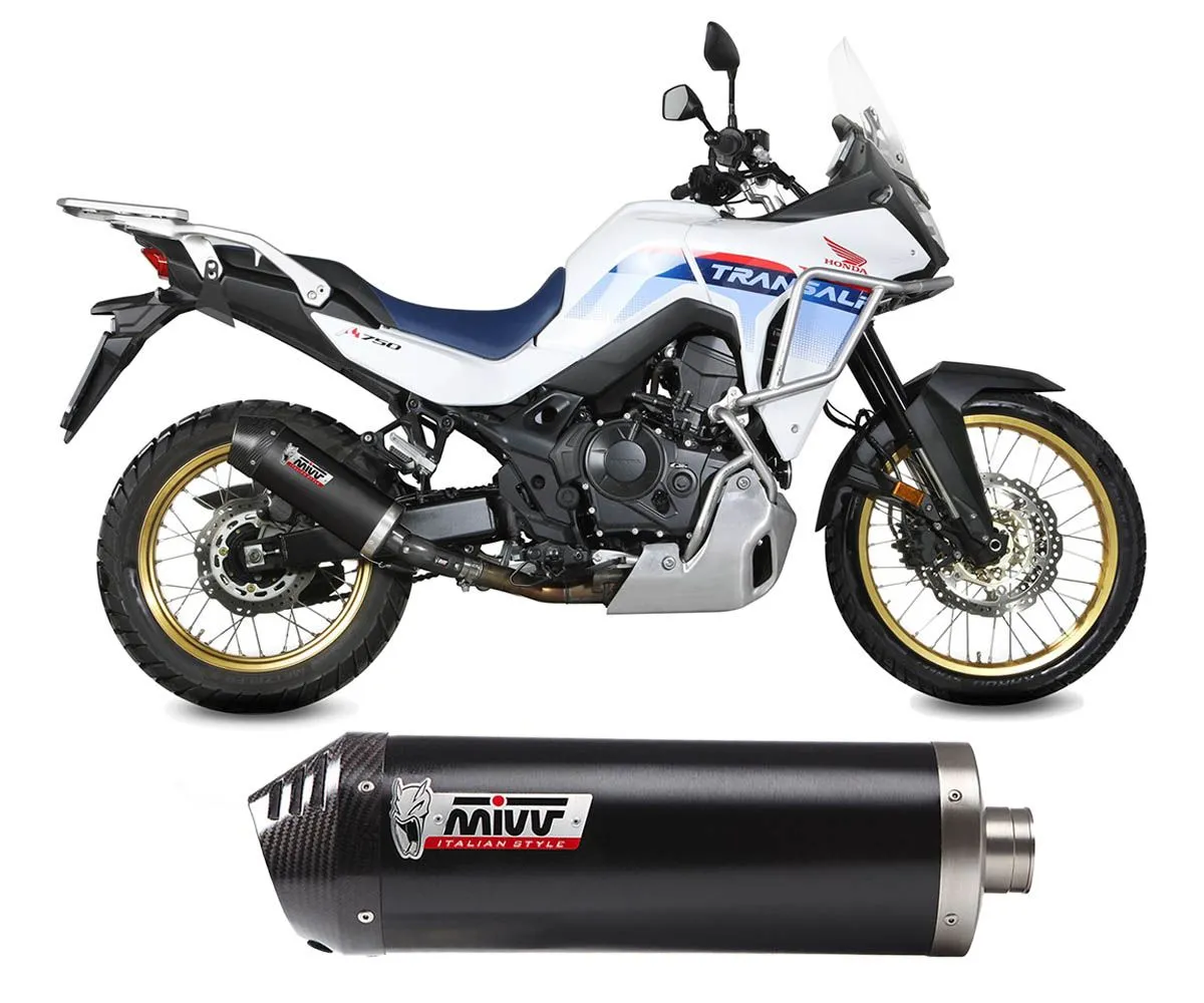 Terminale Scarico Mivv Oval Inox Nero+fondello Carbonio Per Honda Xl 750 Transalp 2023 > 2024-H.086.LZC-388487