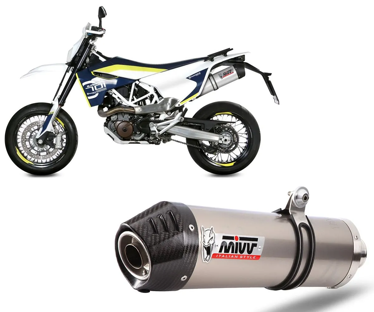 Terminale Scarico Mivv Oval Titanio+fondello Carb Per Husqvarna 701 Enduro/supermoto 2017 > 2020-HU.001.L4C-290313