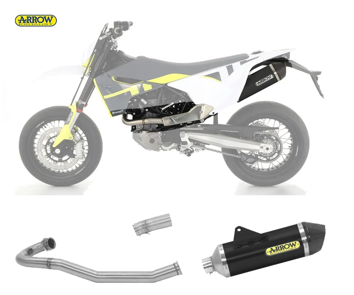 Scarico Completo Arrow Race-tech Alluminio Nero Husqvarna 701 Supermoto 2021 > 2024-72623AKN--72175PD--72176PD-234680