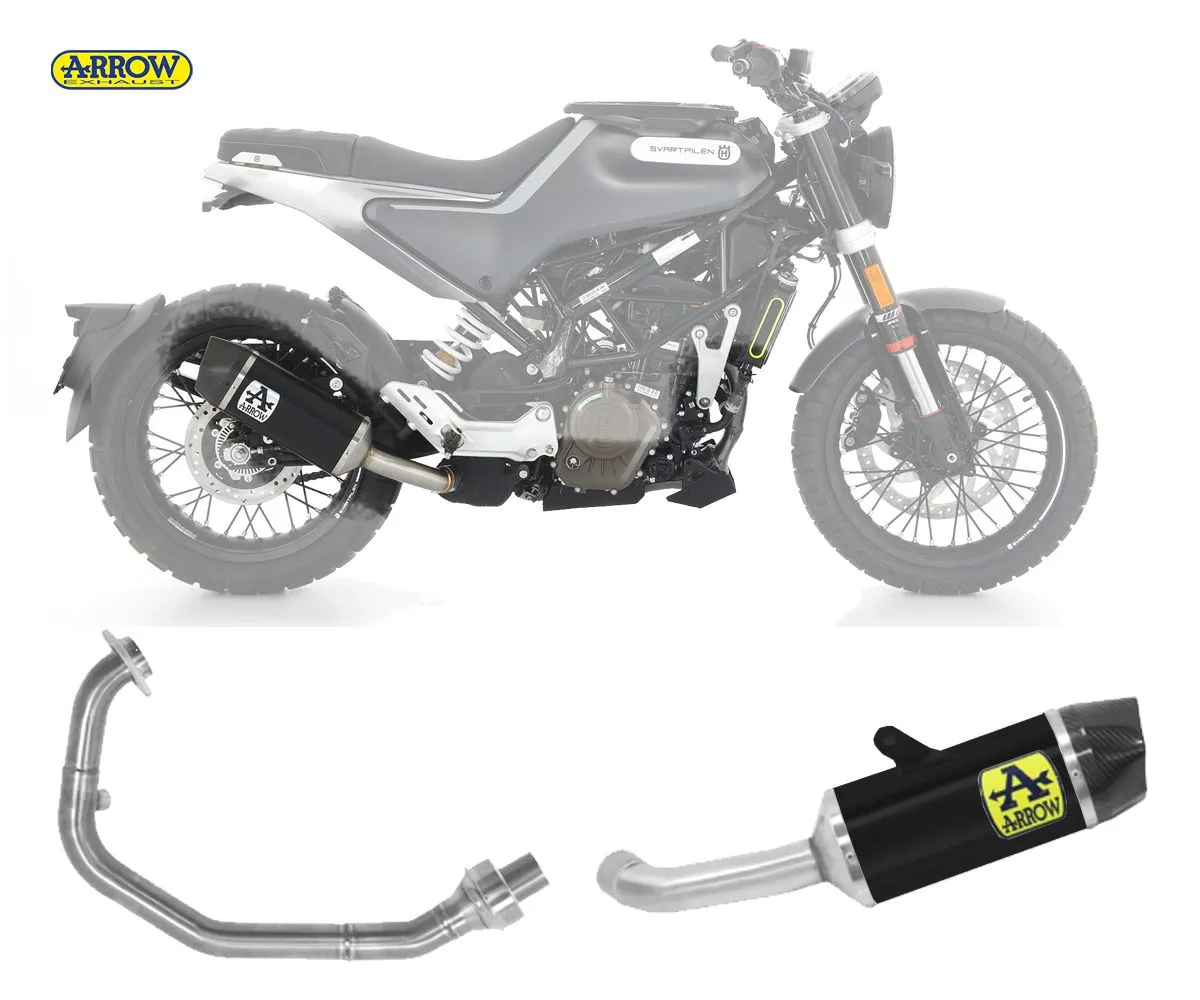Scarico Completo Arrow Indy Race Alluminio Nero Husqvarna Svartpilen 125 2021 > 2023-72636AKN--71757MI-241526