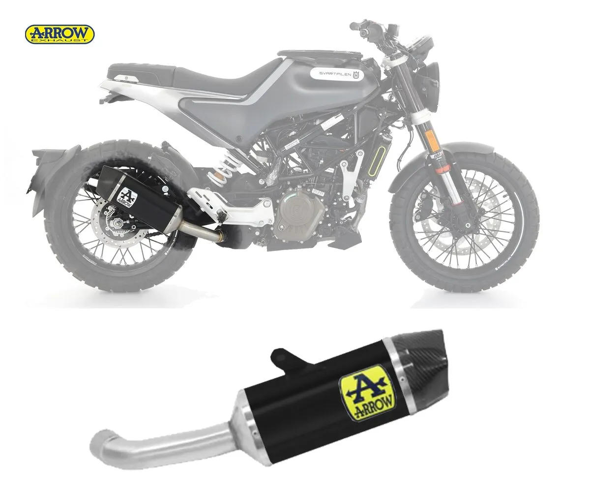 Terminale Scarico Arrow Indy Race Alluminio Nero Husqvarna Svartpilen 125 2021 > 2023-72636AKN-241533