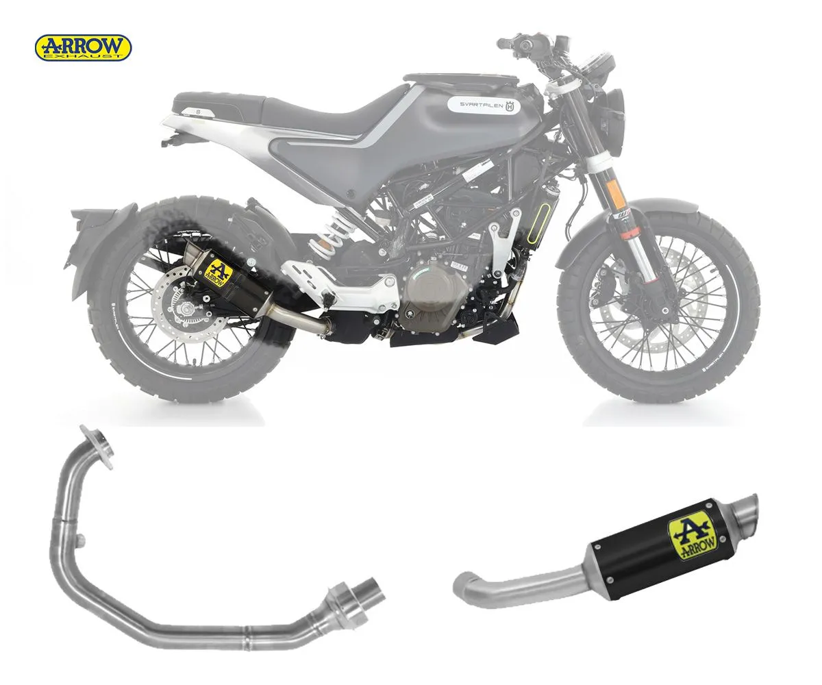 Scarico Completo Arrow Gp2 Nichrom Nero Husqvarna Svartpilen 125 2021 > 2023-72636GPI--71757MI-241523