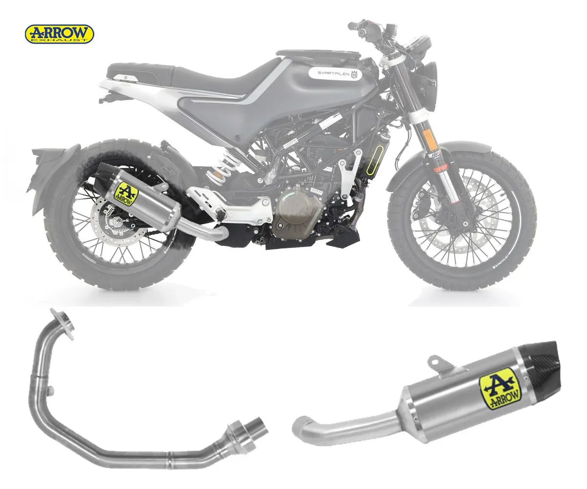 Scarico Completo Arrow Indy Race Titanio Husqvarna Svartpilen 125 2021 > 2023-72636PK--71757MI-241524
