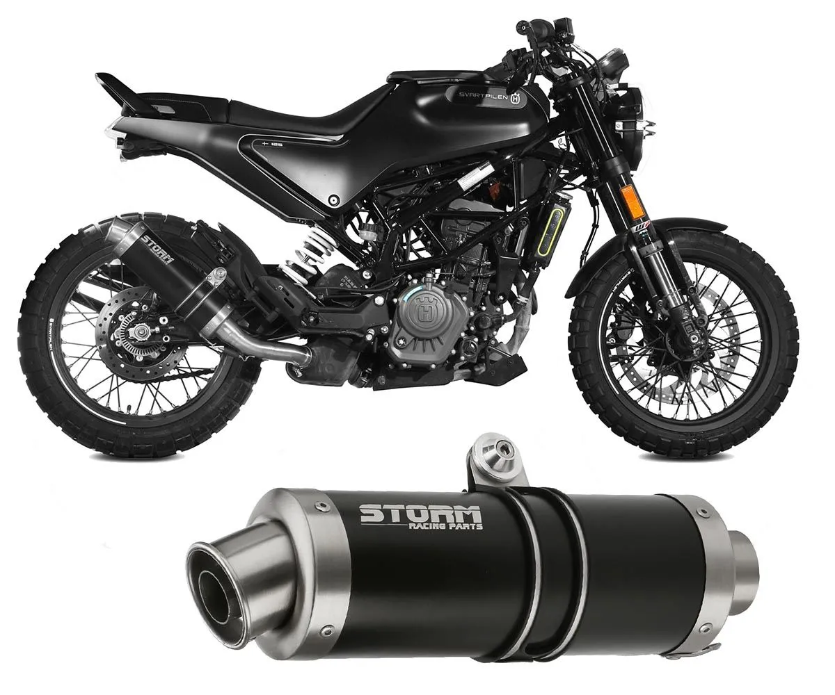 Terminale Scarico Storm By Mivv Gp Acciaio Nero Husqvarna Svartpilen 125 2021 > 2023-74.HU.005.LXSB-388451