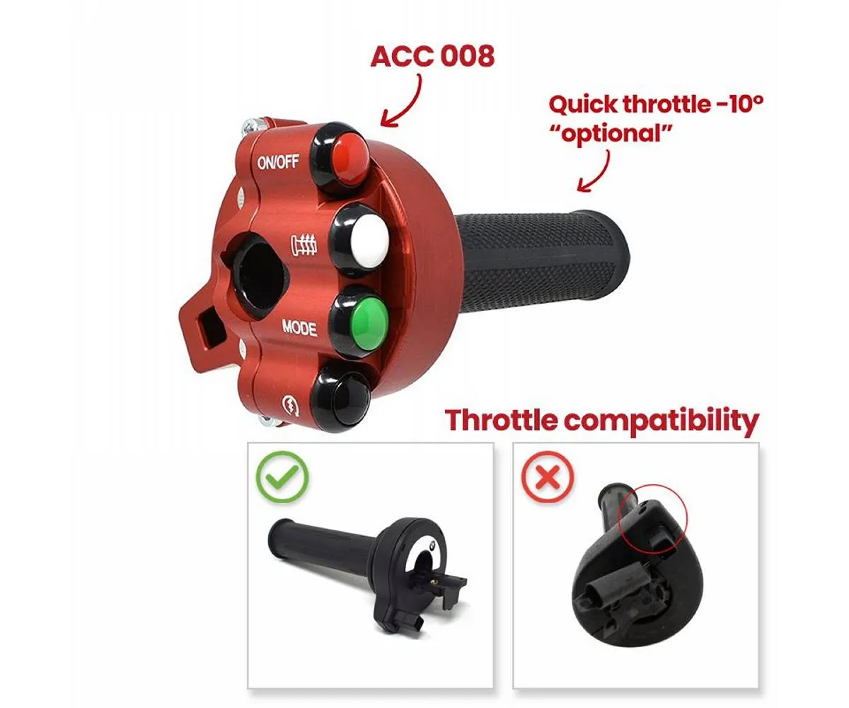 Comando Gas Con Pulsantiera Integrata Jetprime Rosso Per Bmw S 1000 Rr 2015 > 2016-JP-ACC-008-R-391298