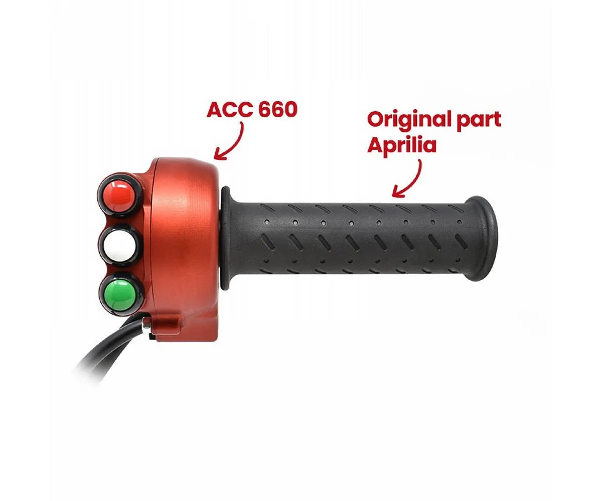Comando Gas Con Pulsantiera Integrata Jetprime Rosso Per Aprilia Rs 660 2020 > 2025-JP-ACC-660-N-R-391441