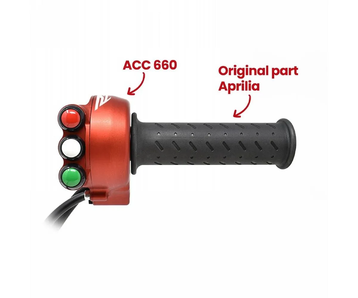 Comando Gas Con Pulsantiera Integrata Jetprime Rosso Per Aprilia Rsv4 / Factory 1100 2021 > 2023-JP-ACC-660-RV-R-391448